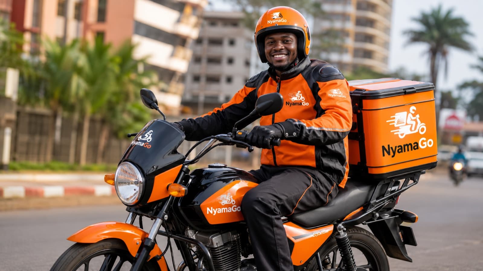 Livreur NyamaGo à moto